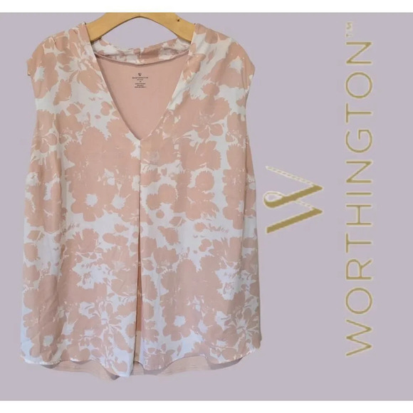 Worthington JCPenney Women's Plus Size pink sleeveless careerwear Blouse - 1x - Picture 7 of 7